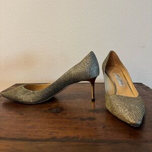 Jimmy Choo Light Bronze Glitter Heels